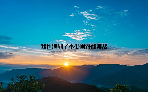 我也遇到了不少困难和挑战