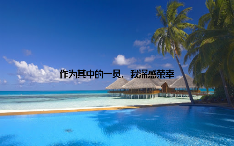 作为其中的一员, 我深感荣幸