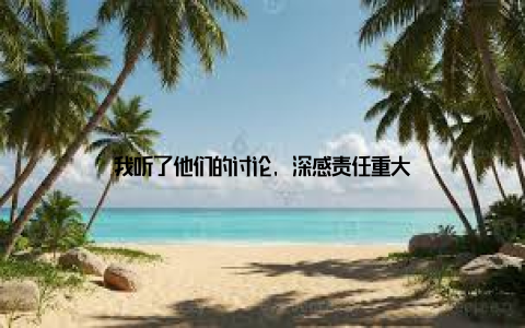 我听了他们的讨论, 深感责任重大