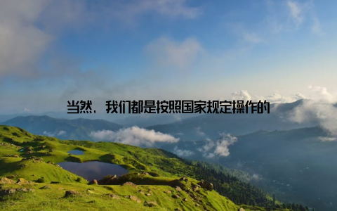 当然, 我们都是按照国家规定操作的