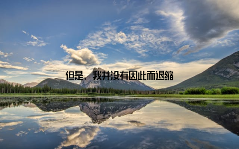 但是, 我并没有因此而退缩