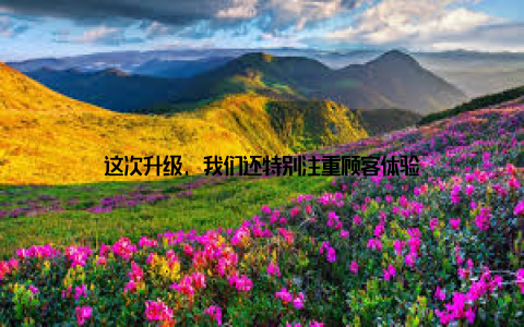 这次升级, 我们还特别注重顾客体验