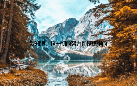 我知道, 这一切的努力都是值得的