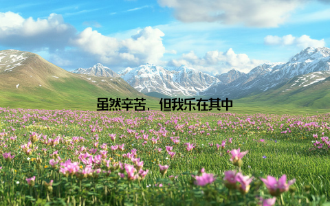 虽然辛苦, 但我乐在其中