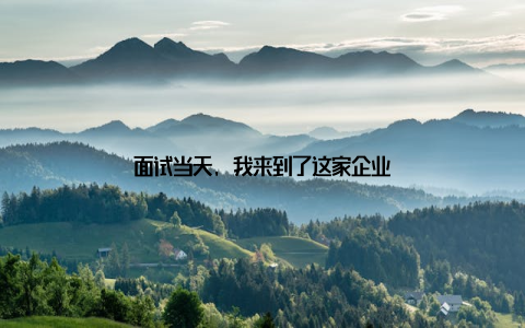 面试当天, 我来到了这家企业