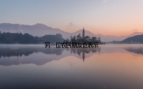 另一位农民朋友也表示