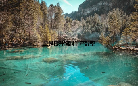 二是提升饲料生产效率