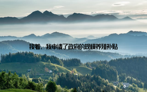 接着, 我申请了政府的规模养殖补贴