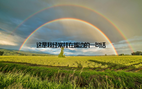 这是我经常挂在嘴边的一句话