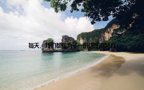 每天, 我们都在为了一份信任而努力