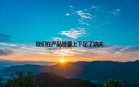 我们在产品质量上下足了功夫