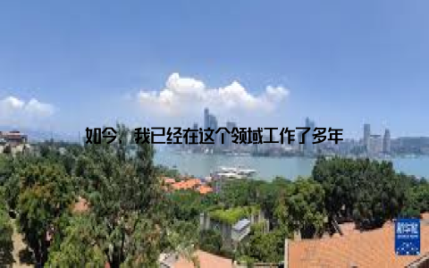 如今, 我已经在这个领域工作了多年