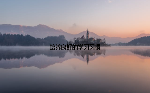 培养良好的学习习惯