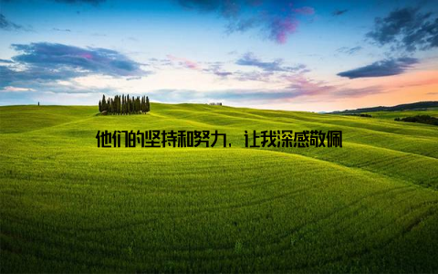 他们的坚持和努力, 让我深感敬佩