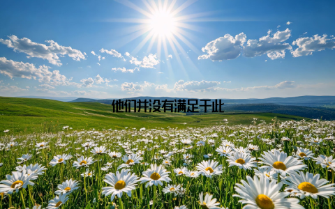 他们并没有满足于此