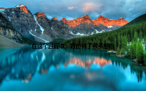 在这个过程中, 我也有了很多感慨